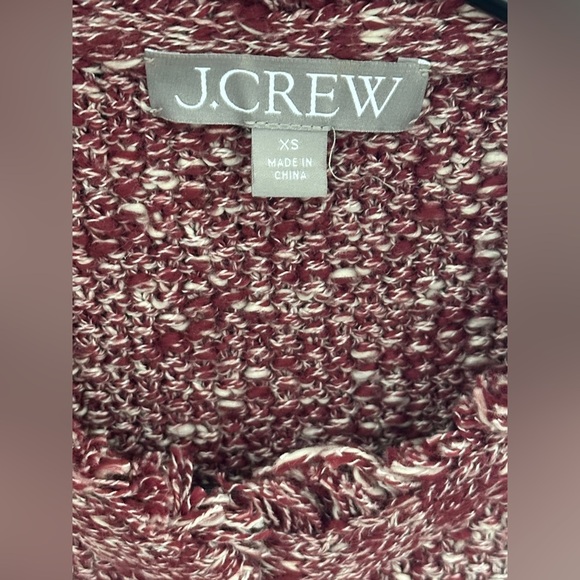 JCrew Cropped fringe-trim lady jacket in merlot. Size XS.  Excellent condition! - Picture 5 of 7